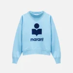 isabel marant etoile moby logo blue sweatshirt - KITH-SHOP