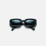 jacques marie mage runaway sunglasses seagreen lenses silver hardware black frame - KITH-SHOP