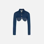 jean paul gaultier indigo denim crop jacket - KITH-SHOP