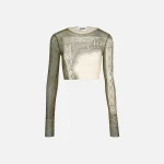 jean paul gaultier long sleeve crop top cartouche design - KITH-SHOP