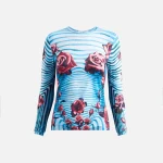 jean paul gaultier long sleeve printed jersey top floral body morphing design - KITH-SHOP