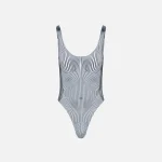 jean paul gaultier pinstripe body morphing swimsuit black white - KITH-SHOP