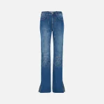 jean paul gaultier vintage blue denim jeans with lacing detail - KITH-SHOP