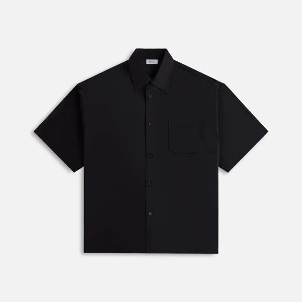 john elliott black brushed silk button up shirt - KITH-SHOP