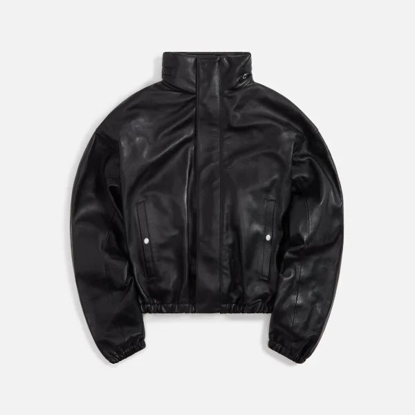 john elliott black leather jumper jacket - KITH-SHOP