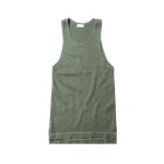 john elliott men s washed olive flatback thermal mercer tank top - KITH-SHOP