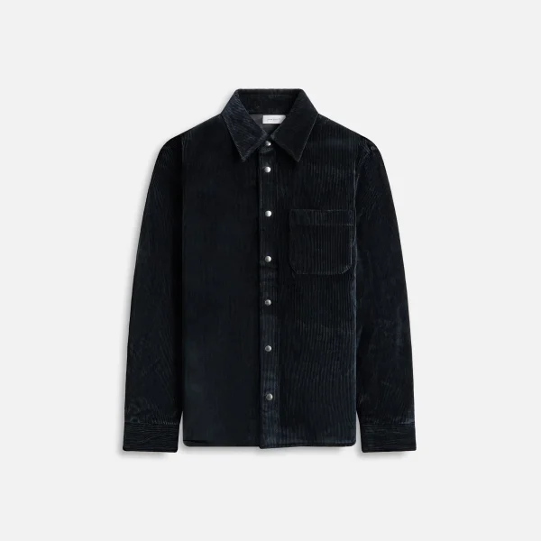 john elliott navy corduroy padded overshirt - KITH-SHOP