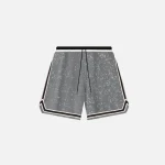 john elliott wool blend game shorts in moss grey - KITH-SHOP