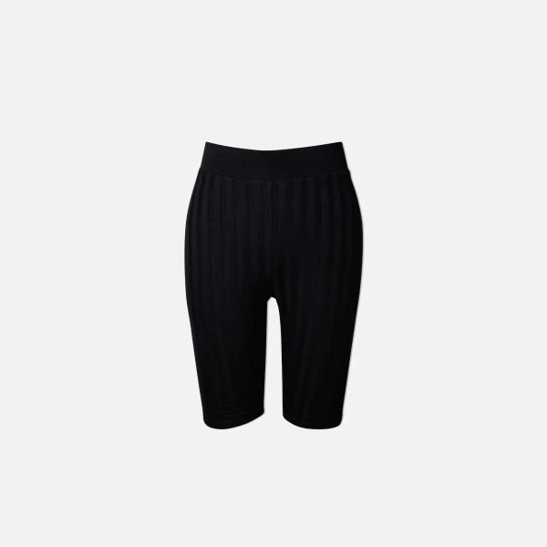 jonathan simkhai black compact rib biker shorts morgan collection - KITH-SHOP