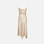 jonathan simkhai classic wovens nellie cowl slip dress in almond - KITH-SHOP