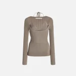 jonathan simkhai compact rib scoop neck pullover in otter - KITH-SHOP