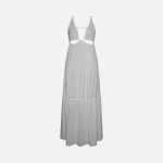 jonathan simkhai ecru calliope solid cut out dress with strap detail - KITH-SHOP