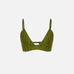 jonathan simkhai rikki ribbed bra in basil - KITH-SHOP