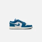 jordan air jordan 1 low se gs white industrial blue blue grey - KITH-SHOP