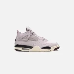 jordan x a ma mani re women s air jordan 4 retro fossil stone metallic pewter burgundy crush - KITH-SHOP