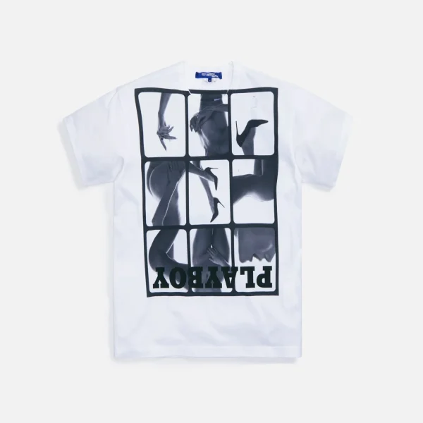 junya watanabe man playboy print cotton jersey tee white - KITH-SHOP