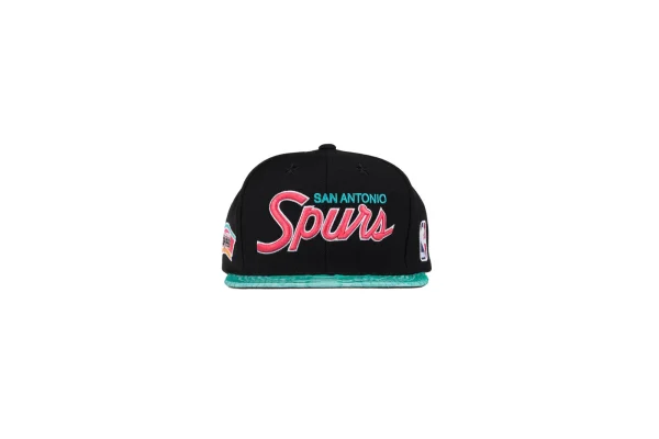 just don san antonio spurs black teal snapback hat - KITH-SHOP