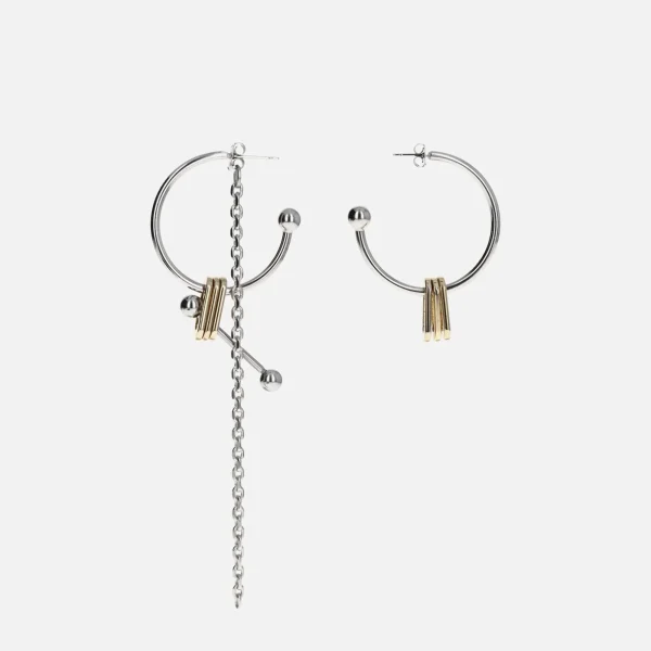 justine clenquet carol gold and palladium earrings - KITH-SHOP