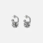 justine clenquet daisy earrings in palladium finish - KITH-SHOP