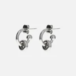 justine clenquet ethan earrings in palladium finish - KITH-SHOP