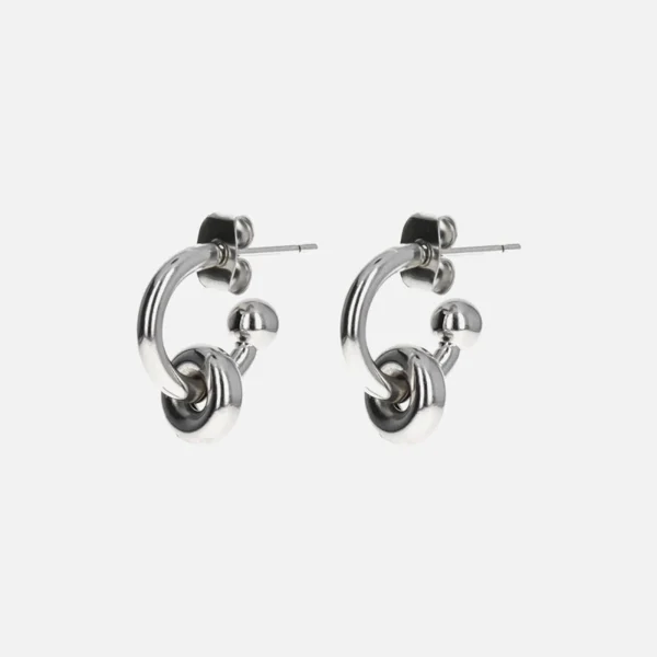 justine clenquet ethan earrings in palladium finish - KITH-SHOP