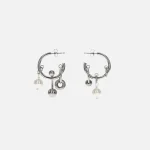 justine clenquet robyn earrings in palladium finish - KITH-SHOP