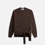 jw anderson draped tie front pullover sweater smoke - KITH-SHOP