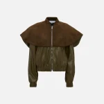 jw anderson khaki oversized collar bomber jacket - KITH-SHOP