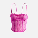 kim shui pink lace corset top - KITH-SHOP