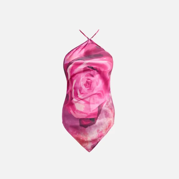 kim shui pink rose halter scarf top - KITH-SHOP