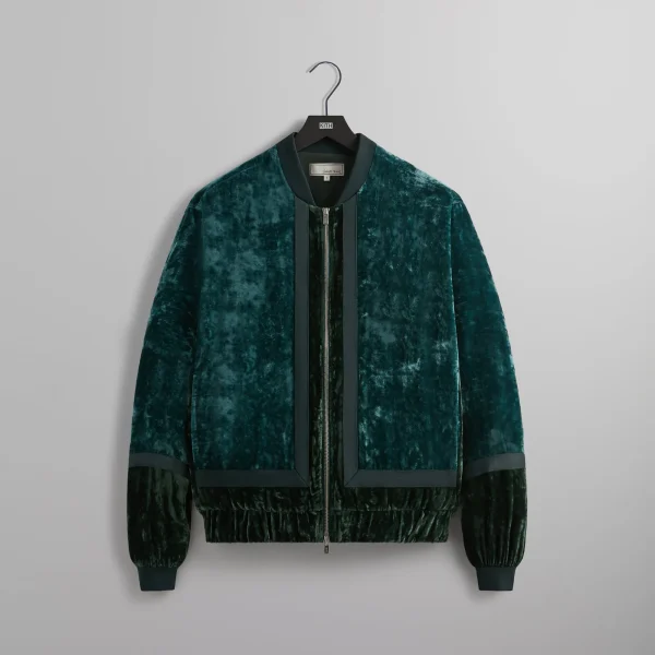 kin algae crushed velvet silas bomber jacket - KITH-SHOP