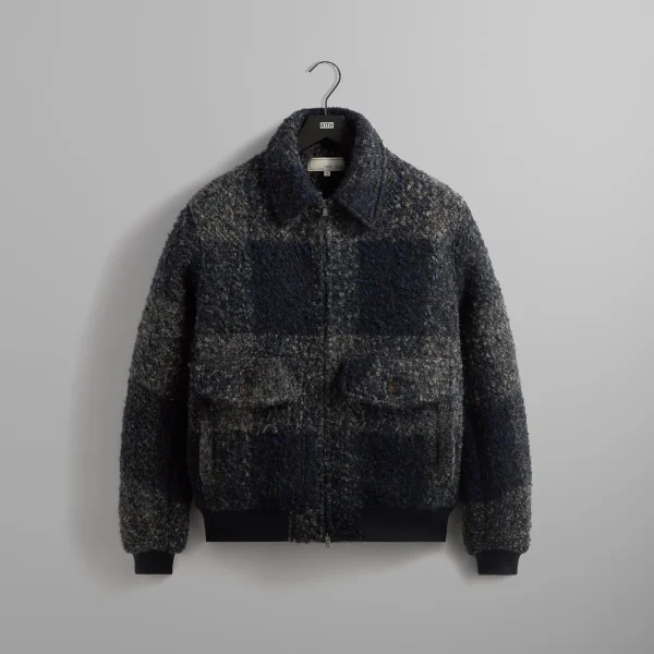 kin boucle check hawthorne vista flight jacket - KITH-SHOP