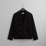 kin cashmere double breasted blazer in black - KITH-SHOP