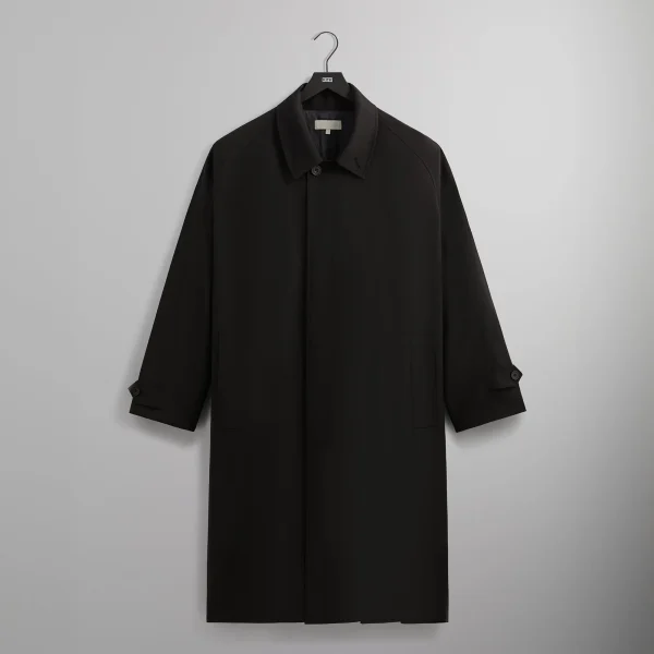 kin tropical wool marcus black overcoat - KITH-SHOP