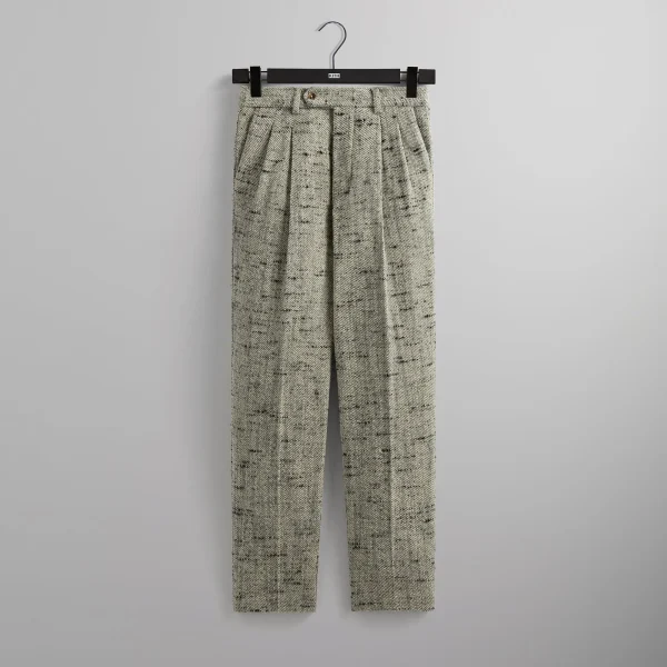 kin tweed kylan pleated fin trousers - KITH-SHOP