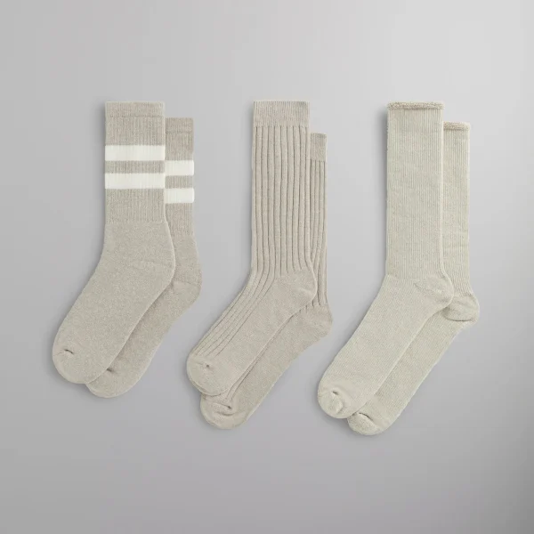 kith 3 pack cotton socks carabiner heather mix - KITH-SHOP