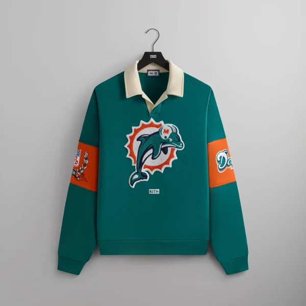 kith 47 nfl miami dolphins nelson collared pullover sweatshirt - KITH-SHOP