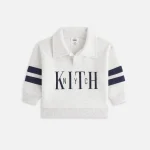 kith baby collared nelson sweatshirt in light heather grey - KITH-SHOP