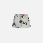 kith baby liam printed shorts light heather gray - KITH-SHOP