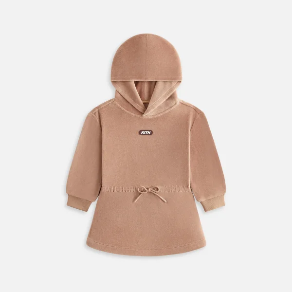 kith baby velour hoodie dress in morganite - KITH-SHOP