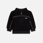 kith baby velour hunter black quarter zip - KITH-SHOP