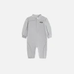 kith baby velour track suit coverall heather gray - KITH-SHOP