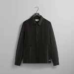 kith black boxy collared overshirt with ladder lace detail - KITH-SHOP