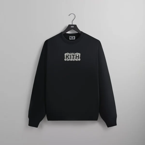 kith black floral lace nelson crewneck sweater - KITH-SHOP