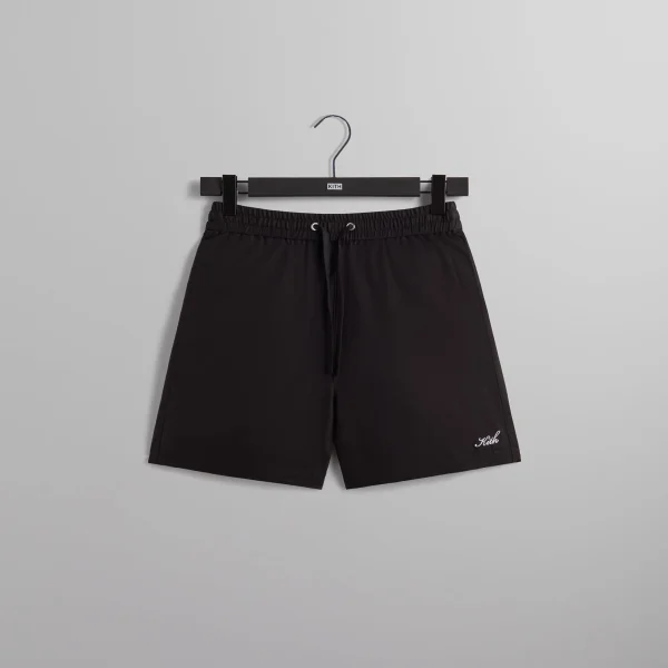 kith black silk cotton active shorts - KITH-SHOP