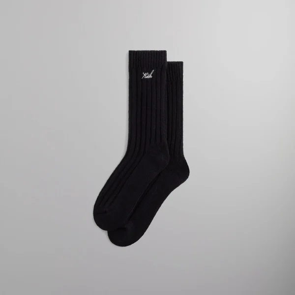 kith black wool crew socks - KITH-SHOP