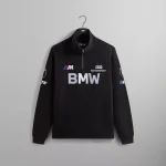 kith bmw cable fleece quarter zip black hoodie - KITH-SHOP