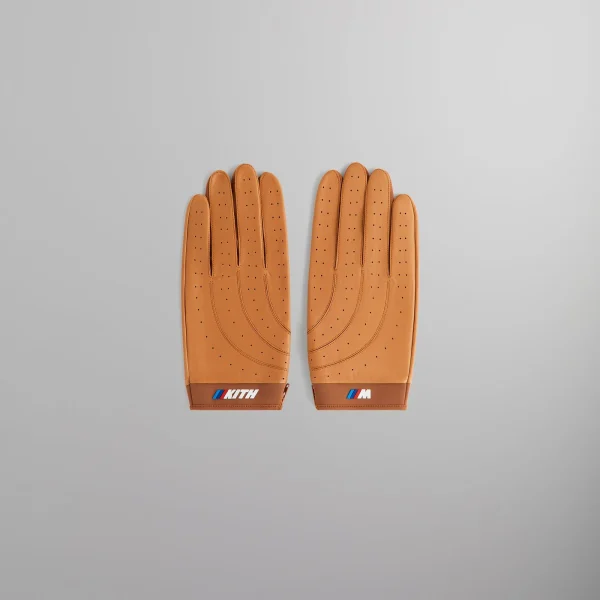 kith bmw leather driving gloves desert tan - KITH-SHOP