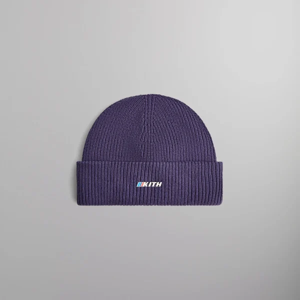 kith bmw mia beanie with enamel logo techno violet - KITH-SHOP