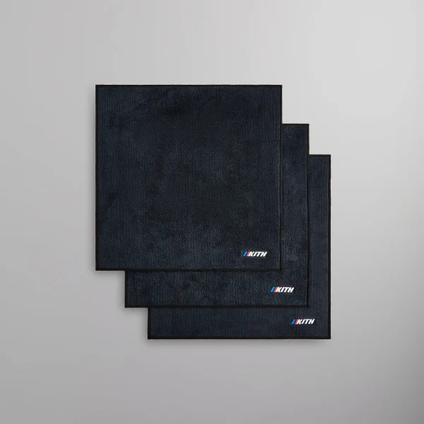 kith bmw microfiber towel set 3 pack black - KITH-SHOP